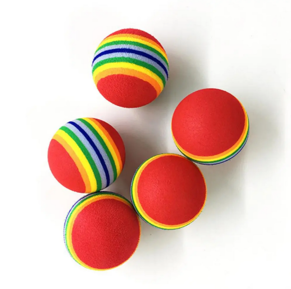 12 Pcs Colorful Rainbow Foam Balls for Dog Training and Fun - Image 2